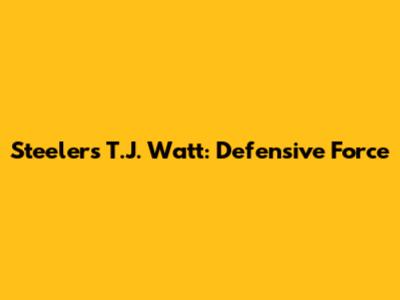 Steelers' T.J. Watt: Defensive Force