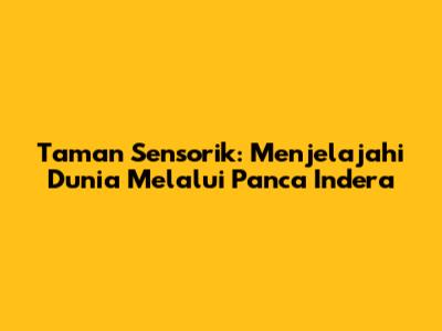 Taman Sensorik: Menjelajahi Dunia Melalui Panca Indera