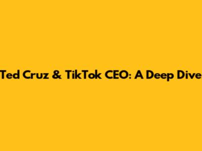 Ted Cruz & TikTok CEO: A Deep Dive