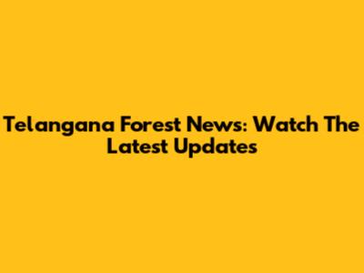 Telangana Forest News: Watch The Latest Updates