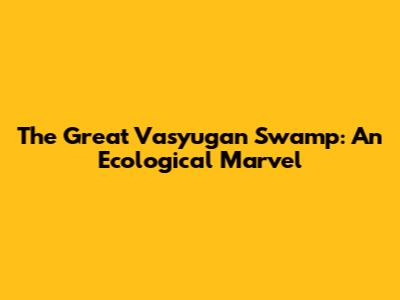 The Great Vasyugan Swamp: An Ecological Marvel