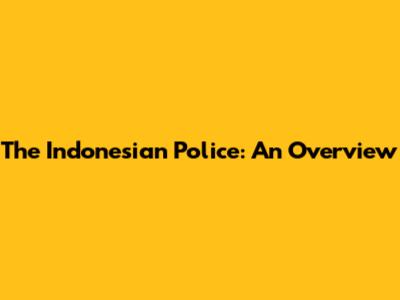 The Indonesian Police: An Overview