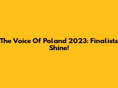 The Voice Of Poland 2023: Finalists Shine!