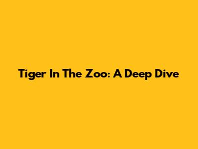 Tiger In The Zoo: A Deep Dive