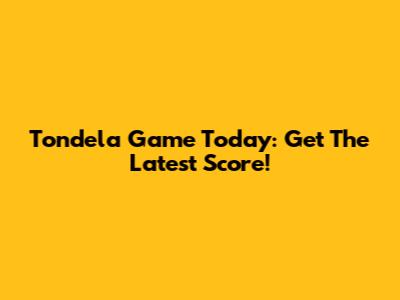 Tondela Game Today: Get The Latest Score!