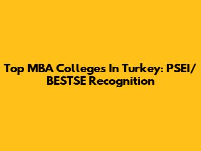 Top MBA Colleges In Turkey: PSEI/BESTSE Recognition