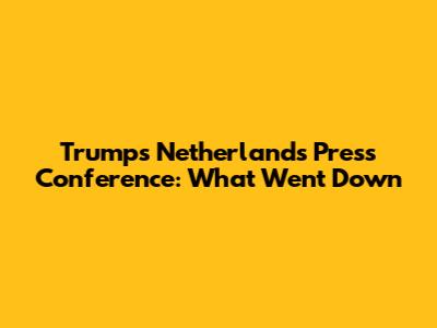 Trump's Netherlands Press Conference: What Went Down