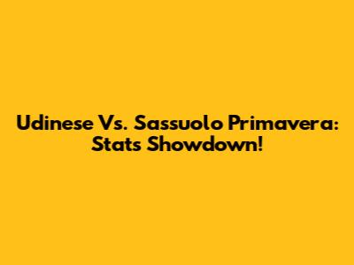 Udinese Vs. Sassuolo Primavera: Stats Showdown!