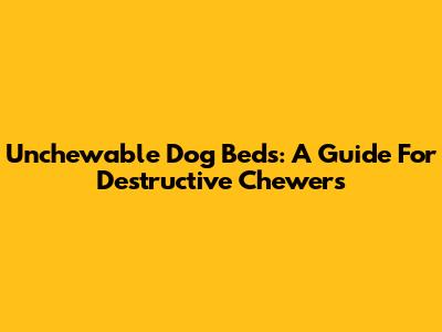 Unchewable Dog Beds: A Guide For Destructive Chewers