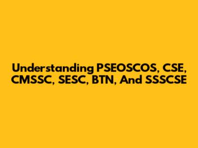 Understanding PSEOSCOS, CSE, CMSSC, SESC, BTN, And SSSCSE