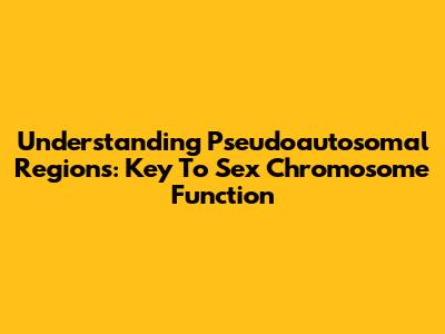 Understanding Pseudoautosomal Regions: Key To Sex Chromosome Function