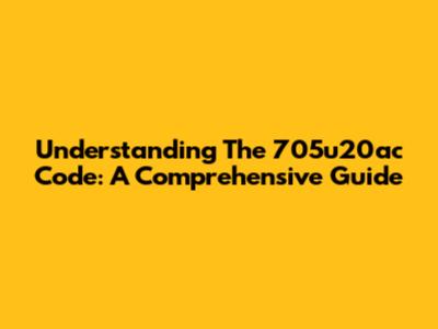 Understanding The 705u20ac Code: A Comprehensive Guide