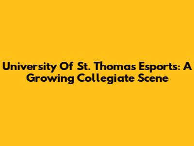 University Of St. Thomas Esports: A Growing Collegiate Scene
