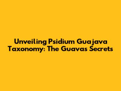 Unveiling Psidium Guajava Taxonomy: The Guava's Secrets