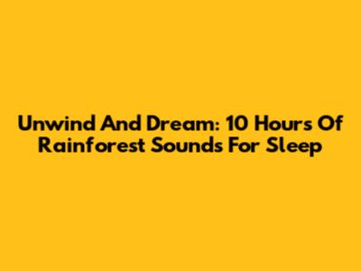 Unwind And Dream: 10 Hours Of Rainforest Sounds For Sleep