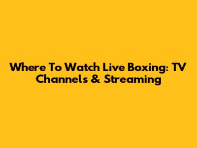 Where To Watch Live Boxing: TV Channels & Streaming