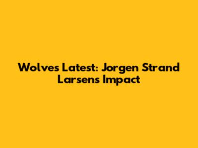 Wolves' Latest: Jorgen Strand Larsen's Impact