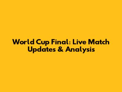 World Cup Final: Live Match Updates & Analysis