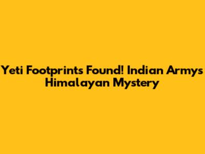 Yeti Footprints Found! Indian Army's Himalayan Mystery
